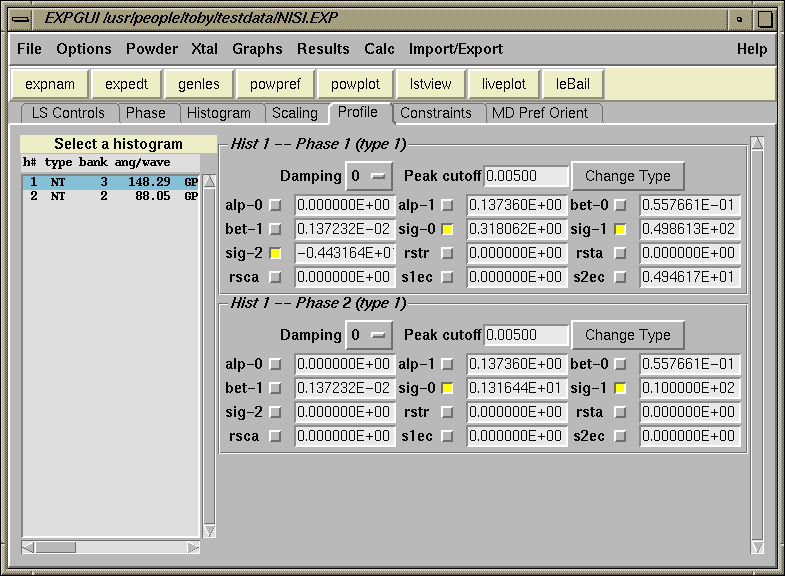 EXPGUI Screen snapshot