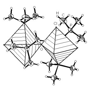 Black ellipsoids with hatched polyhedra