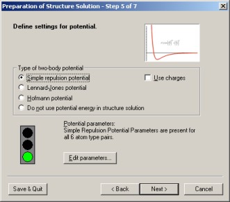 Step 5 of 7: Define settings for potential