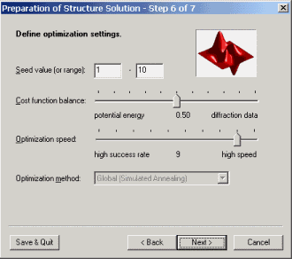 Step 6 of 7: Define optimization settings