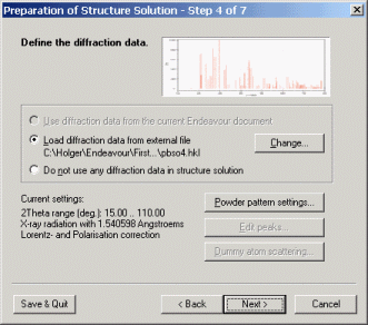 Step 5 - Define settings for potential