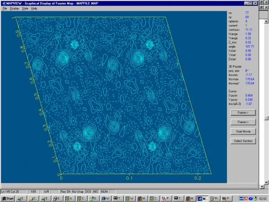 Viewing the Map in WinGX's Mapview