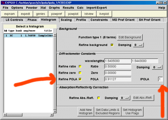 GSAS with IPOLA set and POLA refining