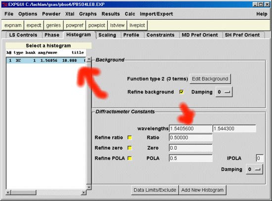 XRD Histogram added into GSAS