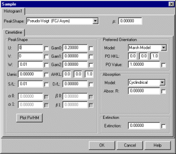 Setting up the histogram information