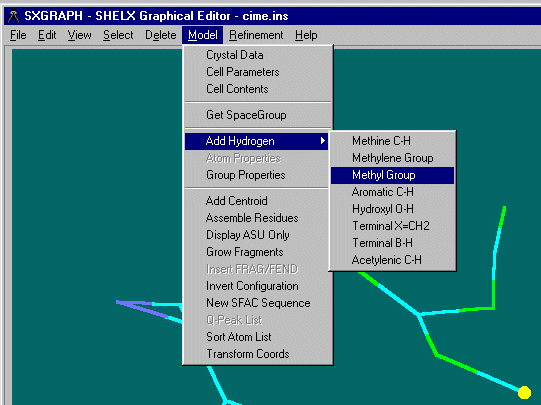 Hydrogen addition menu