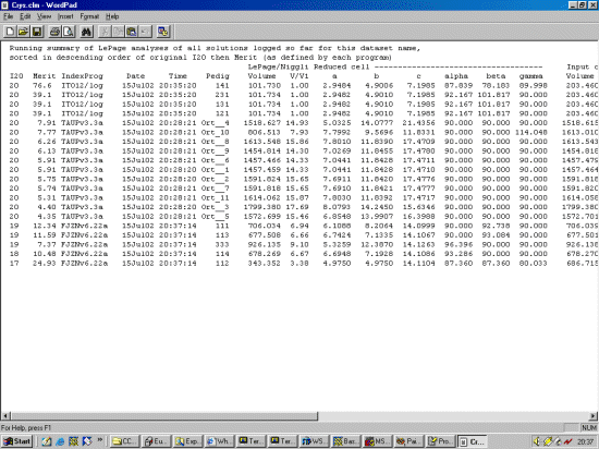 Le Page summary including cells found by  FJZN