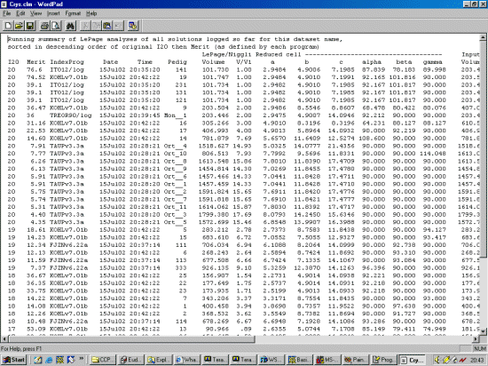 Le Page summary including cells found by  Kohl