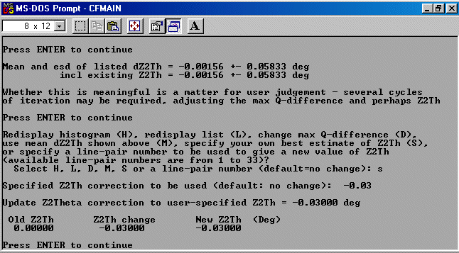 Running the SC self calibrate command