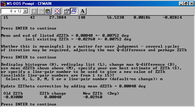 Running the SC self calibrate command