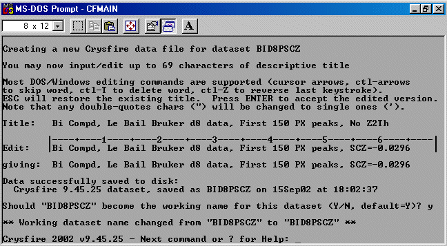 Running the SC self calibrate command