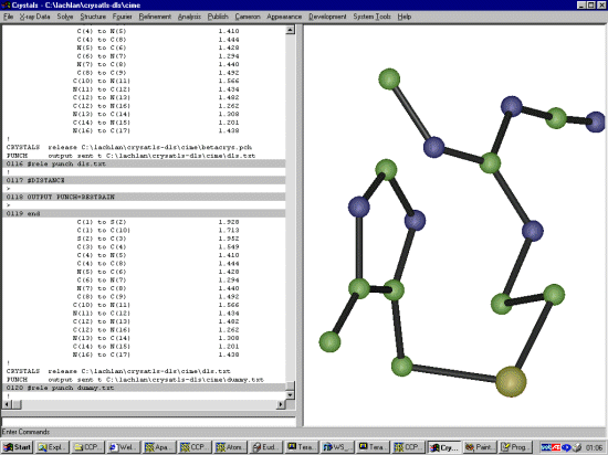 Entering the DLS commands into Crystals