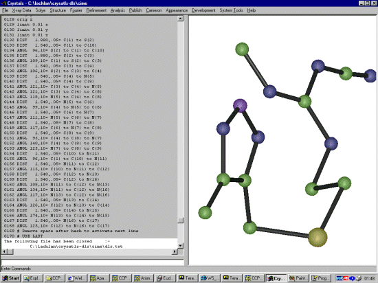 Importing the restraints file into Crystals