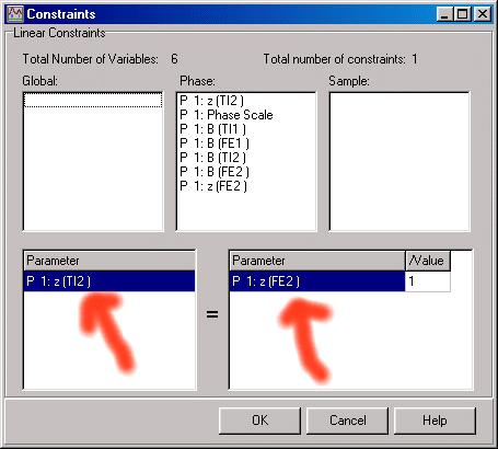 Model Constraints dialog box