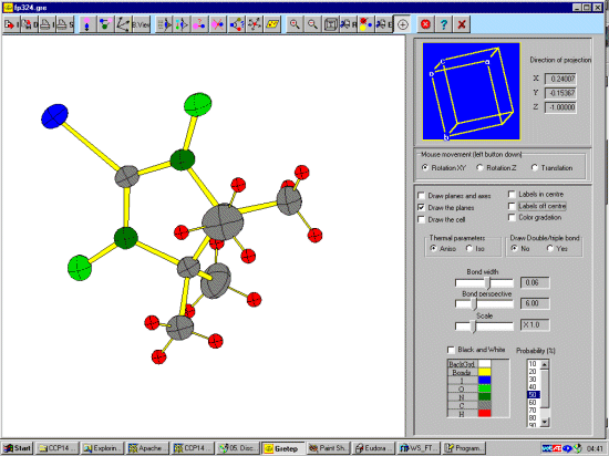 Structure rotating around the center of the molecule