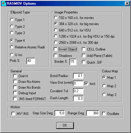 Setting RASMOV Movie Generator options