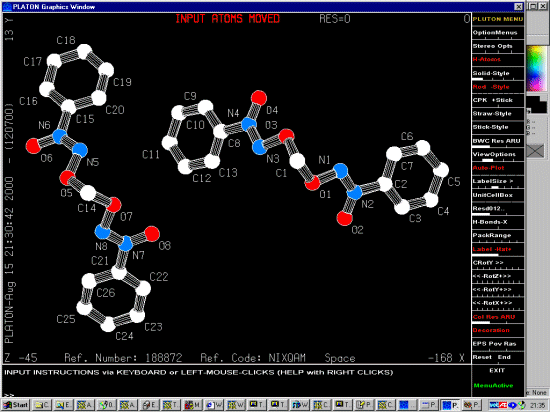 Triclinic structure in viewed in Pluton mode