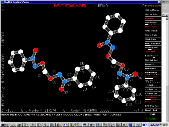 Triclinic structure in viewed in Pluton mode