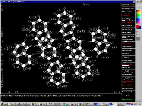 Triclinic structure in viewed in Pluton mode