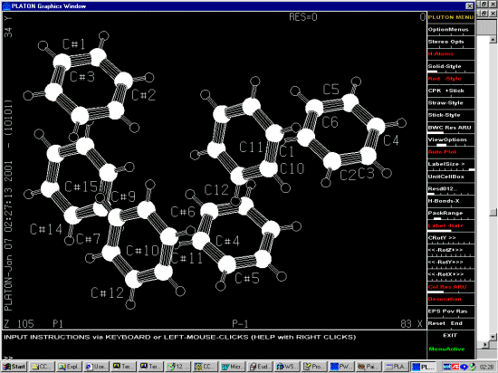 Triclinic structure in viewed in Pluton mode