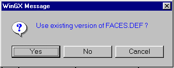 Query to use existing faces.def file
