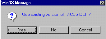 Query to use existing faces.def file