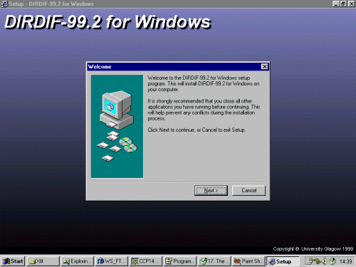 Win DIRDIF 99 install screen