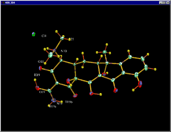 Ortep-3 and Povray rendered structure image