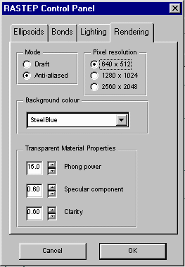 Setting options in RASTEP