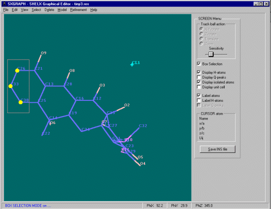 Selecting hydrogens by click and drag